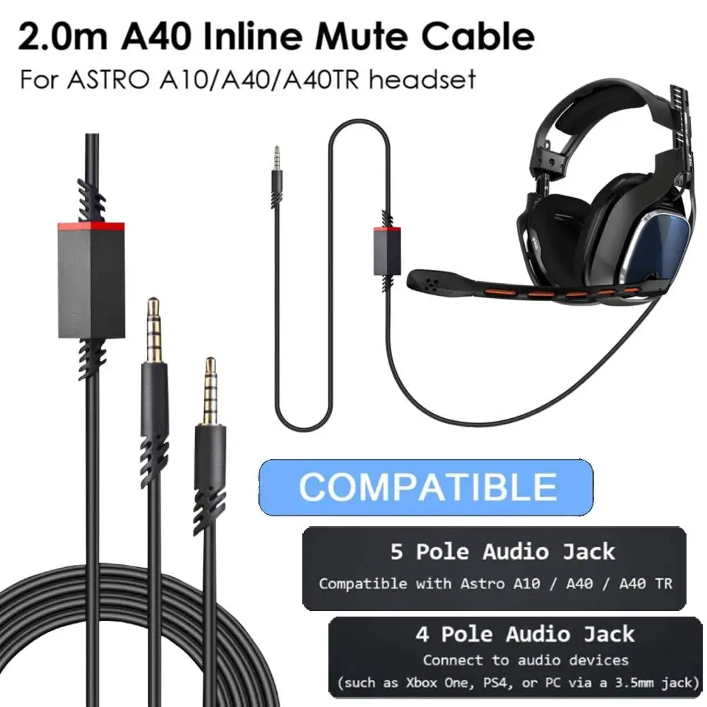 Audio Cable Inline Mute Cable Astro A40 Tr Replacement