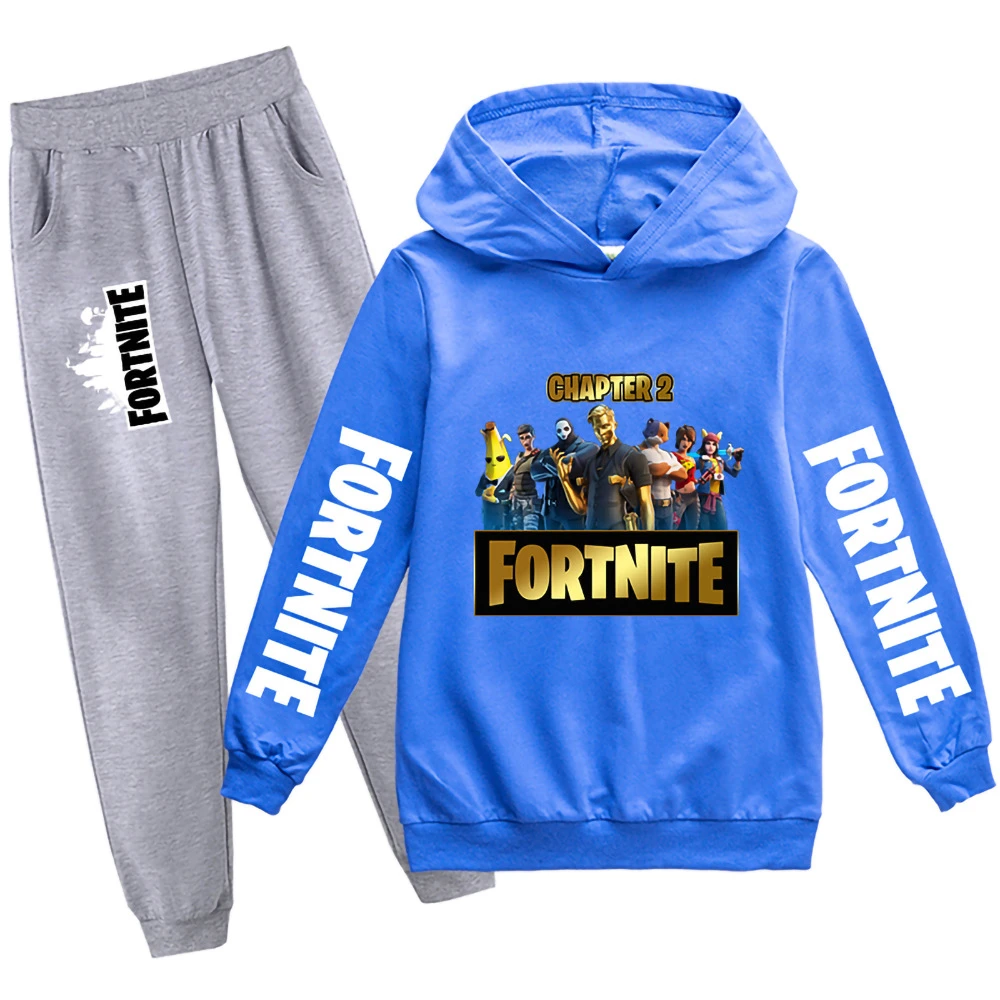 Conjunto de ropa para niños y niñas, sudadera con capucha FORTNITE, traje deportivo de manga larga, Tops pantalones, 2 piezas, de moda| | - AliExpress