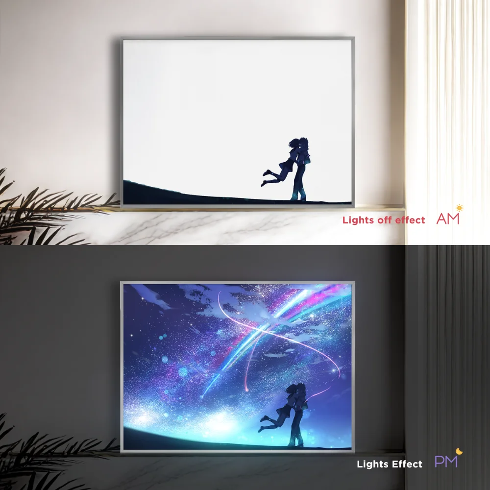 귀하의 이름 애니메이션 빛나는 벽 예술 - 침실 장 3D LED 야간 조명, Kimi no Na wa Lampara de Noche 선물