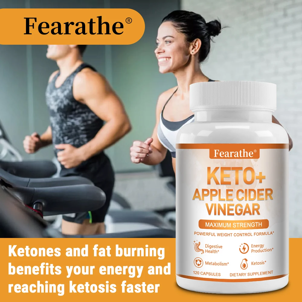 Premium Keto + Apple Cider Vinegar Capsules (with Mother)-Fat Burning, Energy and Focus, Appetite Control, Metabolism Boosting
