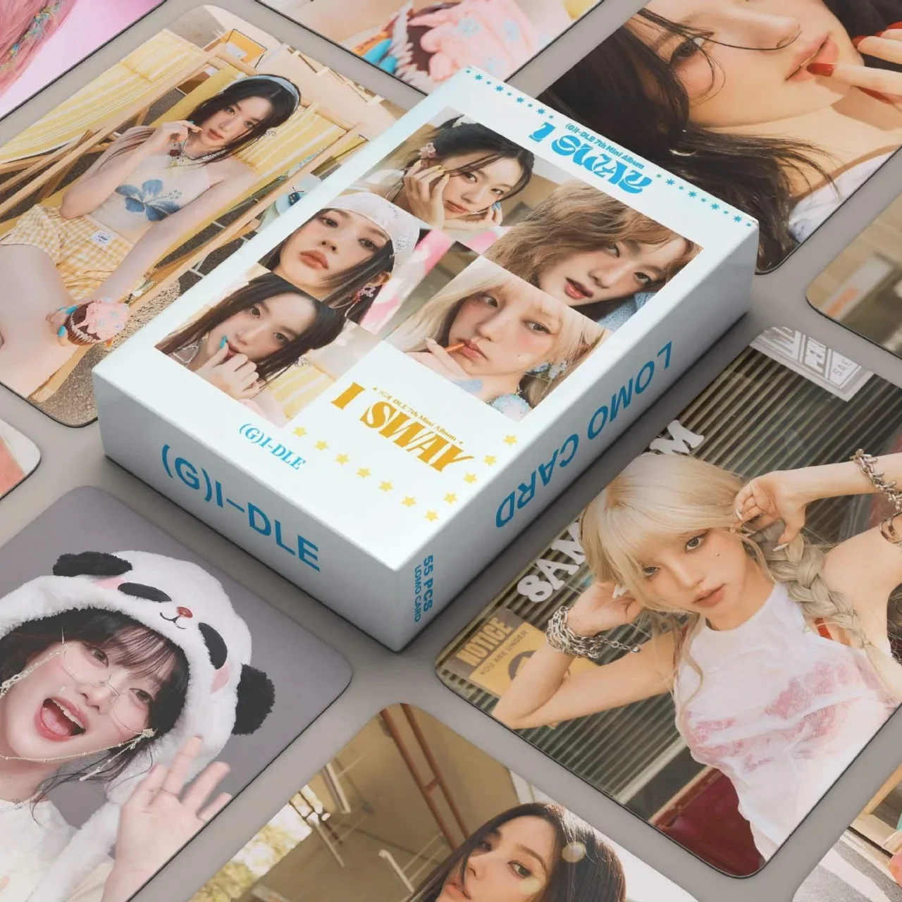 Album Cards Lomo Cards 55Pcs/Set Kpop Idol (G)I-DLE Series New Album I SWAY HD Printed Photocards YuQi Minnie SoYeon ShuHua MiYeon Lomo Cards Gifts
