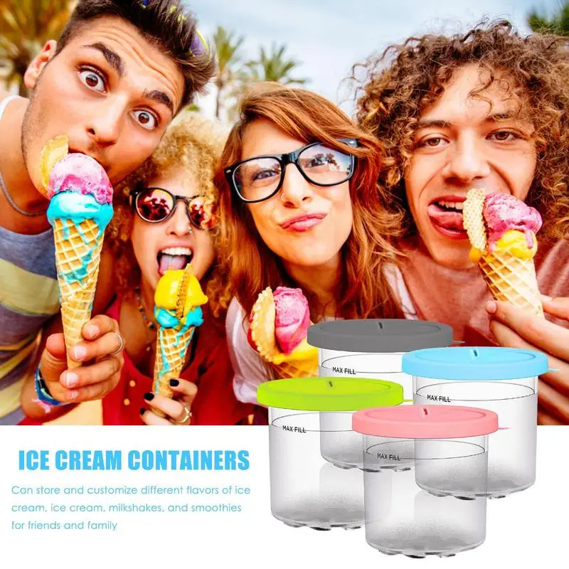 Ice Cream containers for homemade ice cream, Reusable Storage Red