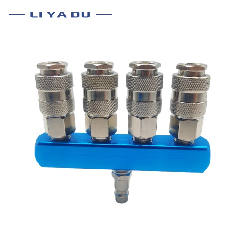 Compressor Pneumático Fitting Pump Tool Distribuidor de Gás de ar Acoplador Manifold Multi Splitter eu jp Estilo Conector Rápido