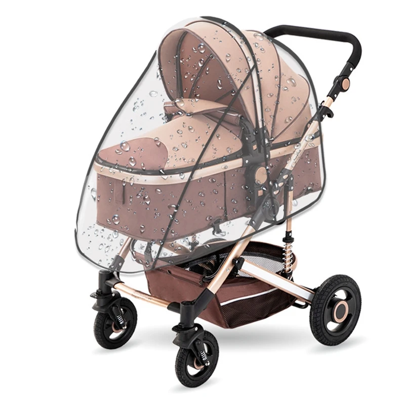 Universal Stroller Rain Cover Baby Car Weather Wind Sun Shield Transparent Breathable Trolley Umbrella Raincoat Accessories | Мать и