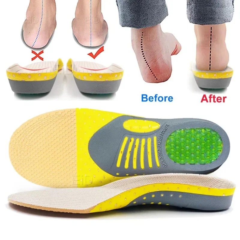 Orthopedic Insoles Man Woman Arch Support Flat Foot Correction Sports Camping Massage Breathable Sweat-absorbing Cushion Pad