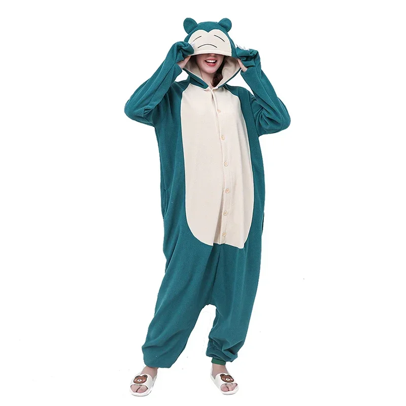 Women Pajamas Onesie Snorlax One-Piece Pijamas for Adults Cosplay Costume Halloween Kigurumi Christmas Sleepwear Suit