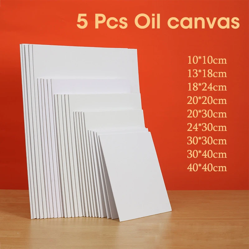 Custom Painting Canvas Painting Canvas Board Painting Canvas 5 Pcs Canvas Board Painting Cotton Blank Primed White Suitable For Oil Painting Watercolor Gouache Acrylic Art Supplies HB-17