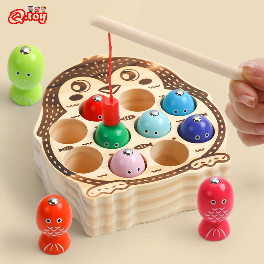 Wooden Fishing Game for Kids Montessori Educational Toy Set Magnetic  Fishing Game Fine Motor Skill Training Early Learning Toys