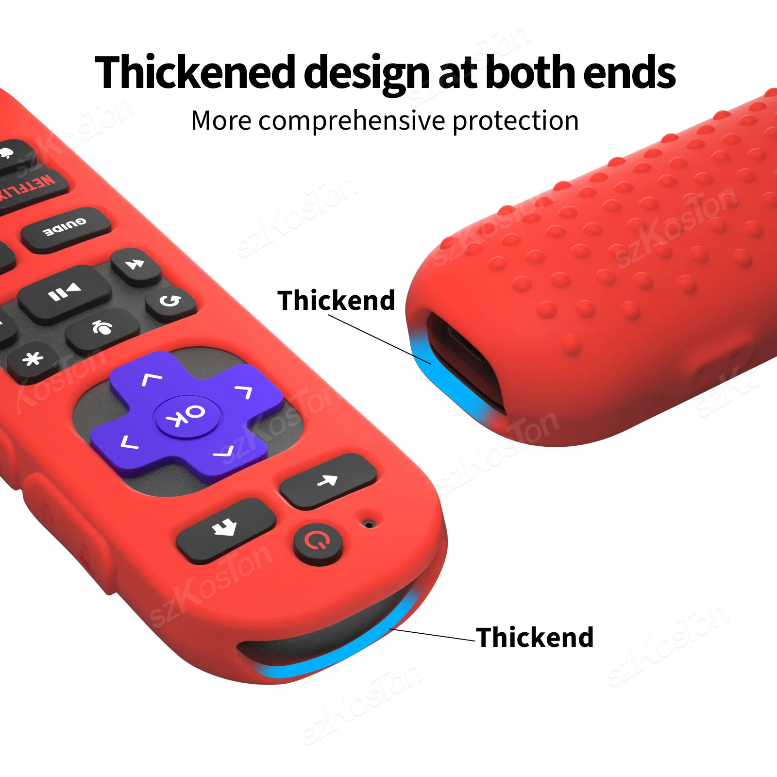 Silicone Remote Case Silicone Remote Cover Silicone Remote Sleeve Remote Controller Cover Silicone Case Protector for Roku Voice Remote Pro 2nd Edition RCB1R /RCOS1