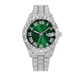 Luxury Hip Hop Style Waterproof Quartz Wristwatch with Date Display and Paved Design (Style1)