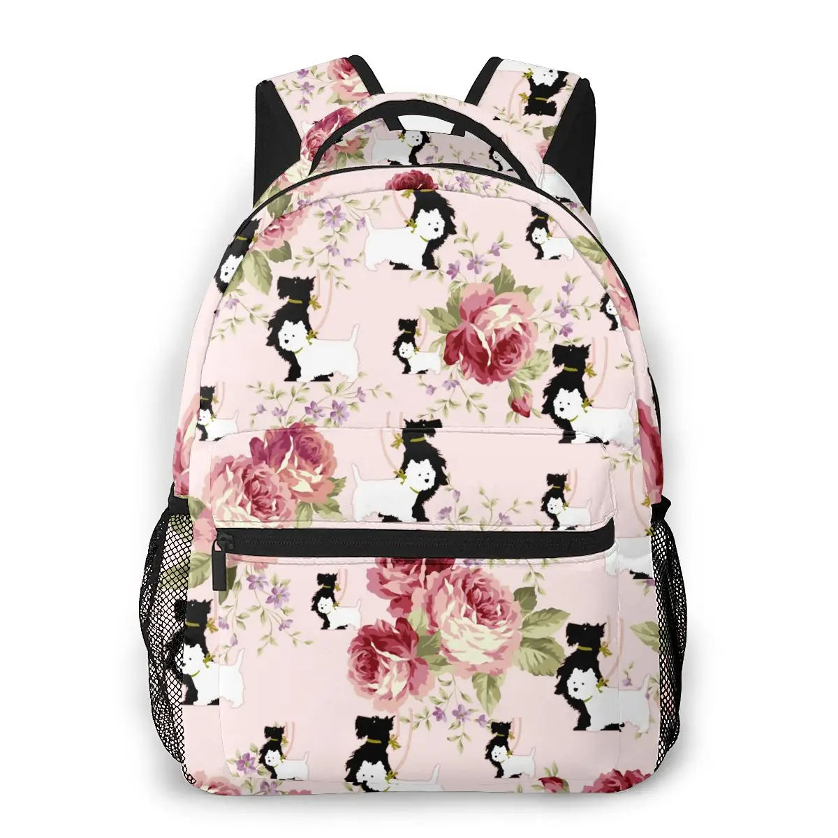 

New Westie Backpack Fashion Women School Backpack Women Floral Backpack Personalized School Bag For Teenage Girl Mochilas Female