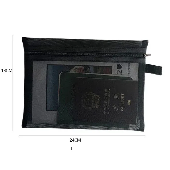 Black Transparent Mesh Toiletry and Makeup Organizer Bag
