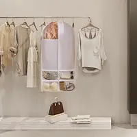 Dangling Coat Covers Large Capacity Dress Bag Covers With Clear Window Reusable Household Organizing Supplies Wardrobe Organizer 2
