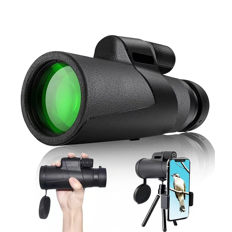 

Монокулярный телескоп HD 12x50, мощный Монокуляр для кемпинга, охотничий бинокль с большим радиусом действия 10x42, портативный со штативом и адаптером для телефона
