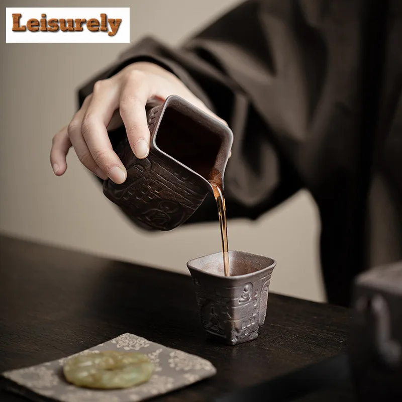 125ml Zen Shadow Buddha Old Rock Tea Pitcher Tea Divider Cha Hai Dispenser Justice Cup Kung Fu Tea Fair Mug Teaset Accessories