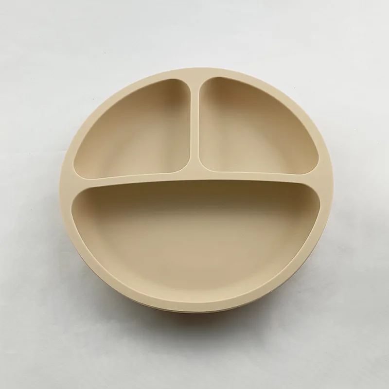 Eco-Friendly Silicone Toddler Suction Plate and Bowl Set with Wood Cutlery