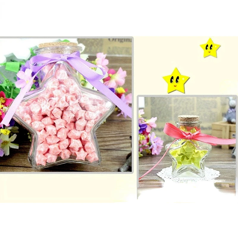 DIY Bottle Star Bright Large Medium Small Five-pointed Star Wishing Decorative Glass Bottle for Gifts and Crafts