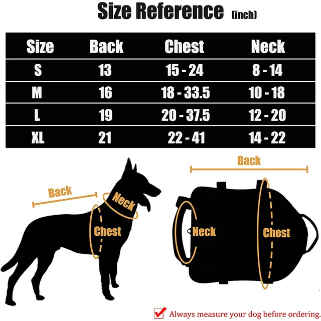 Harnais chien tactique K9 pour chien, avec poches, gilet, poignée sans traction – Image 5