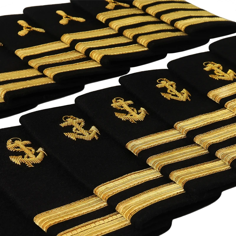 Military Navy Bullion Braid Hand Embroidery Epaulets T shirt Suit Shoulder Badge Sailor Epaulette shoulder ornaments