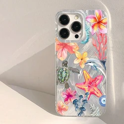 Ocean Starfish Sea Turtle Silicone Shockproof Phone Case Cover - iPhone SE (2020) (BA - T1763)