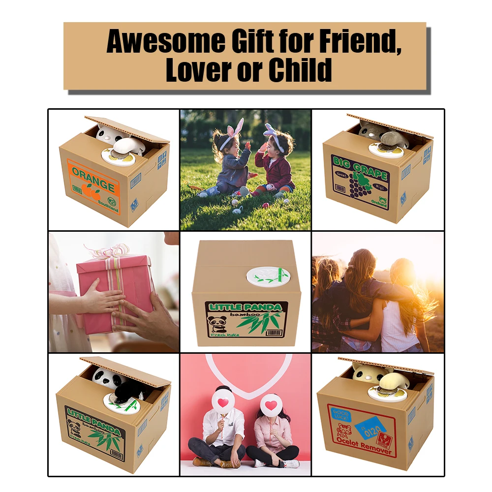 Elektronische spaarpot panda design muntbox voor kinderen_voghion.com