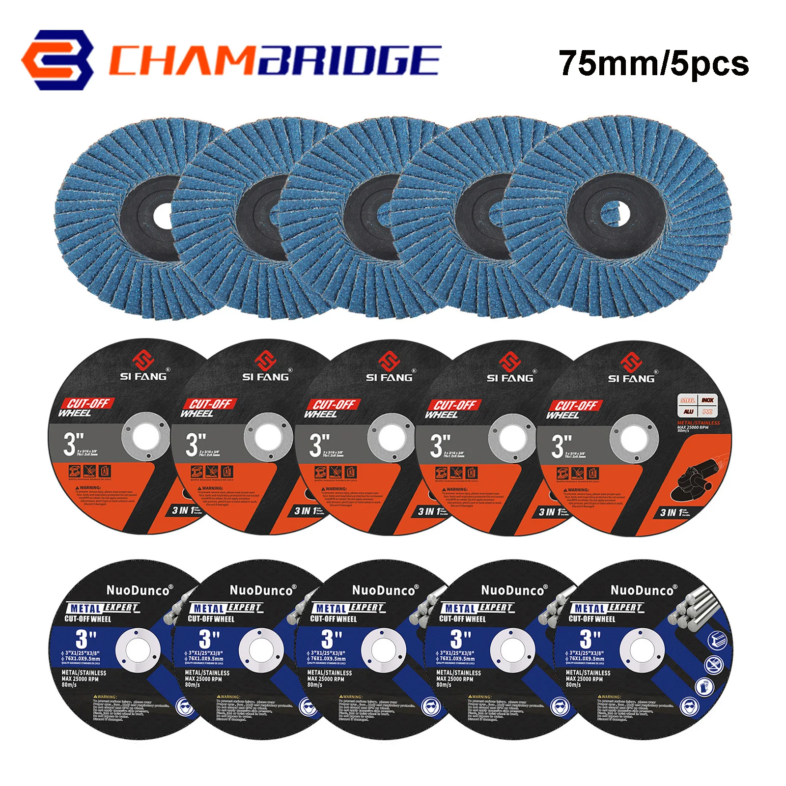 Saw Blades 5pcs 75mm Circular Resin Saw Blade Mini Cutting Disc Grinding Wheel Angle Grinder Accessories Metal Wood Iron Plastic Cutting Saw