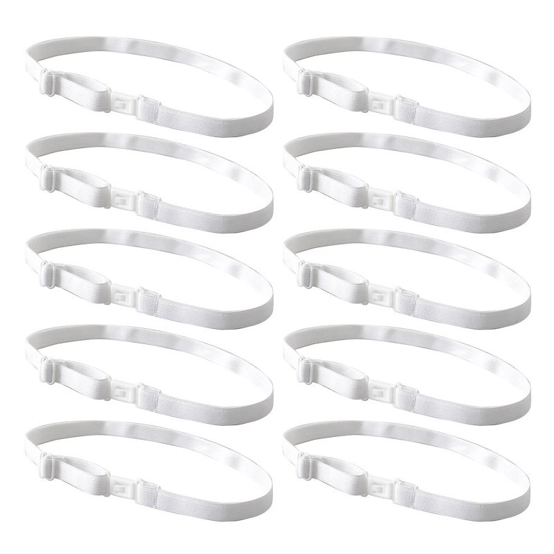 10Pcs Adjustable Elastic Bow Tie Strap Band DIY Accessories with Clips For Bowtie Belt Ties