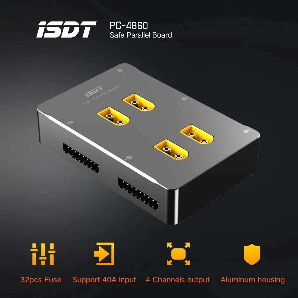 Плата безопасной параллельной зарядки ISDT PC-4860, балансировочная пластина для зарядки аккумулятора Lipo 1-8S XT60 для зарядных устройств радиоуправляемых батарей