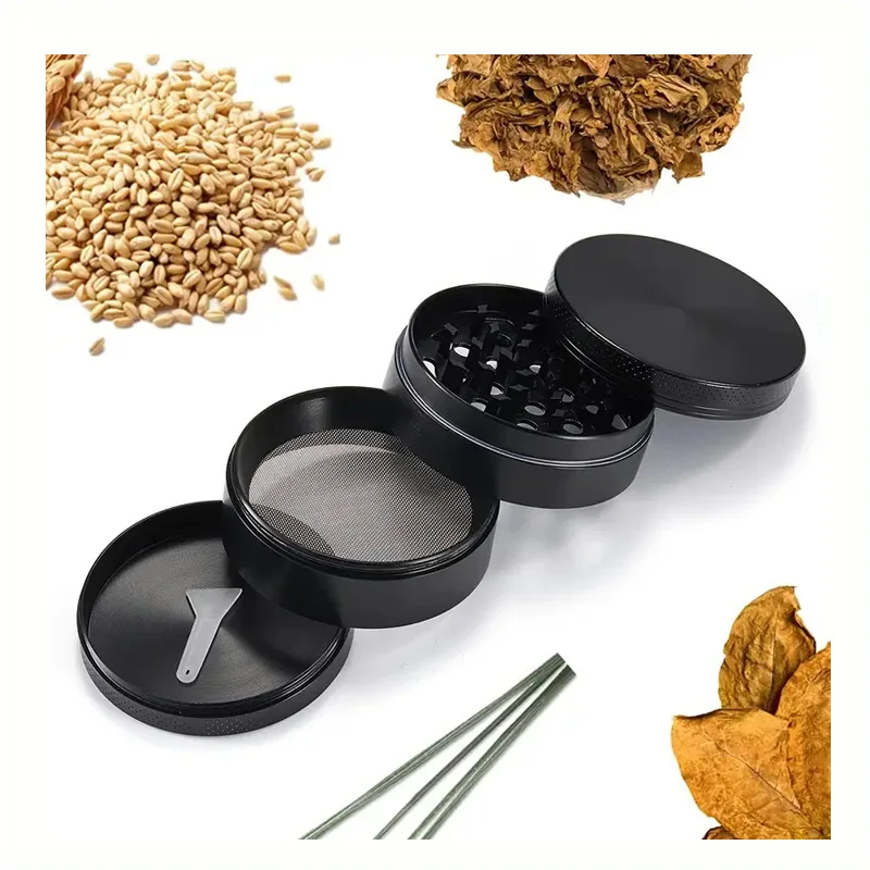 Premium 4-Layer Metal Herb Grinder & Spice Crusher - Smoking Accessories