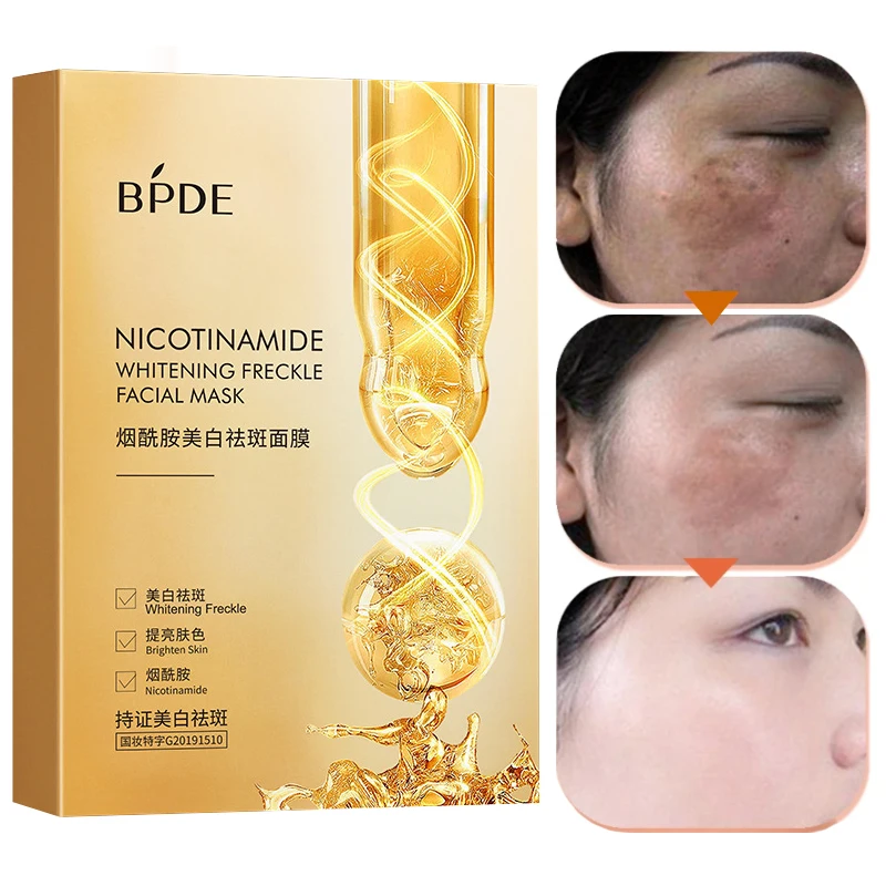 Facial Mask Remove Dark Spots Whitening Moisturizing Brighten Shrink Pores Anti-Aging Improve Dullness Nourish Skin Care 5pcs natural sakura essence face tonic deep moisturizing improve dullness whitening repairing skin barrier face toner skin care 150ml