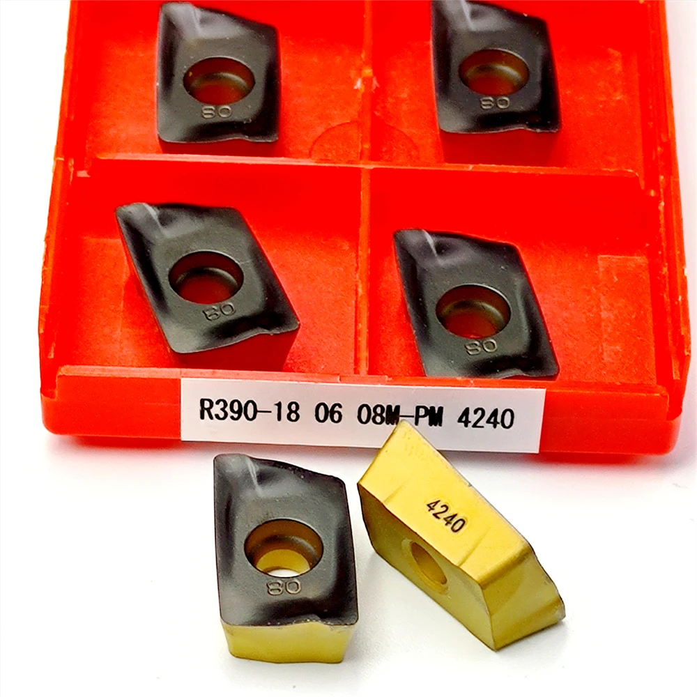 

100% Высококачественное Оригинальное лезвие R390 180608 PM 4240, карбидная вставка, режущий инструмент, фрезеровка R390, токарный станок с ЧПУ, наружная токарная обработка