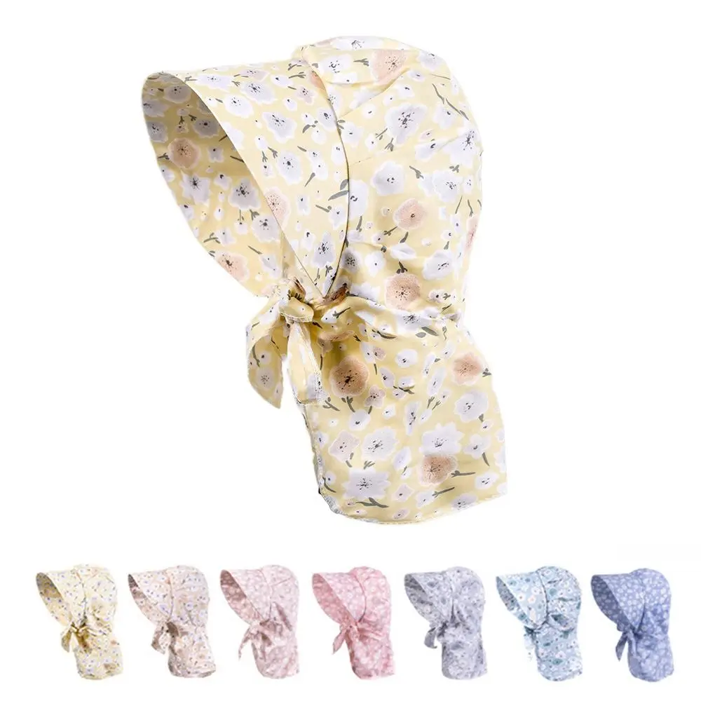 Floral Print Summer Protective Cover Colorful Breathable Women's Beach Hat Windproof Quick Drying Big Brim Sunhat Fishing