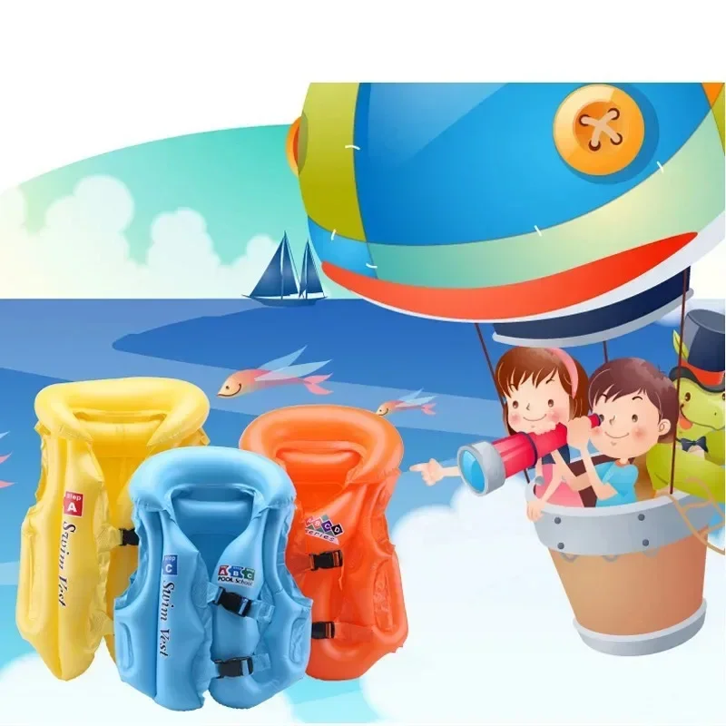 Life Jackets Inflatable Swim Vest PVC Children Assisted inflatable Life Vest Buoyancy Suit For Water Sport Swimming Accessories life jacket
