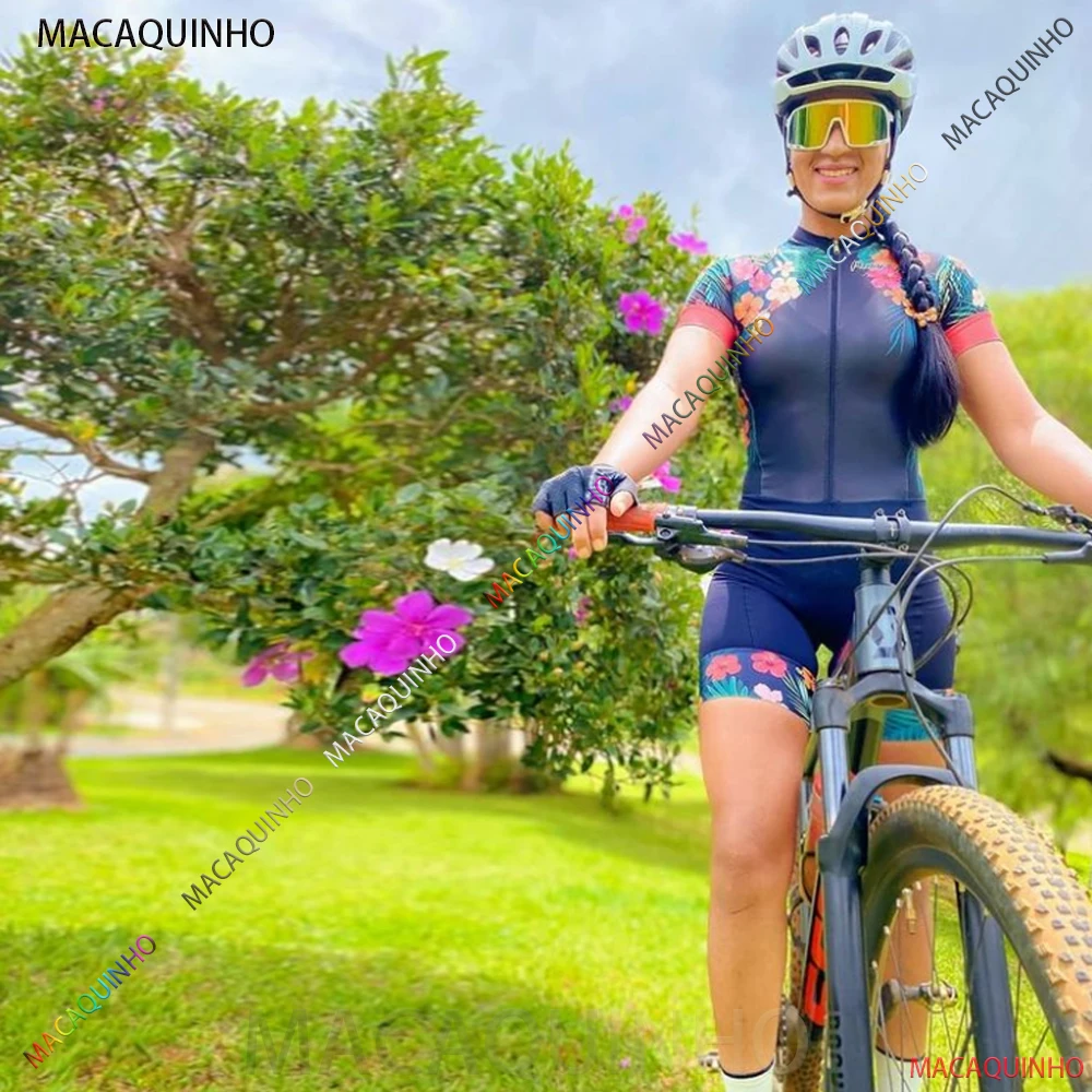 

Women's Flowers Fashion Triathlon Sets Clothes Biking Skinsuits Coupa De Ciclismo Jumpsuit Kits Macaquinho Ciclismo Feminino