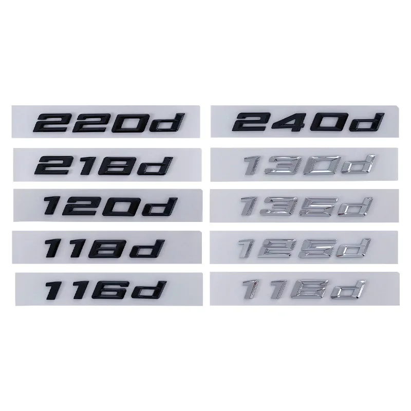 3d Chrome Car Letters For Bmw 116d 118d 120d 130d 135d 218d 220d 240d
