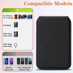 Elegant Slim Magnetic Wallet Stand with 360° Rotatable Phone Holder - 5 Color Options (Black)