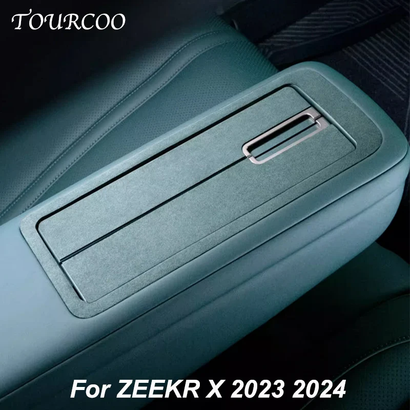 

For ZEEKR X 2023 2024 Rear Armrest Suede Decorative Stickers With Interior Accessories