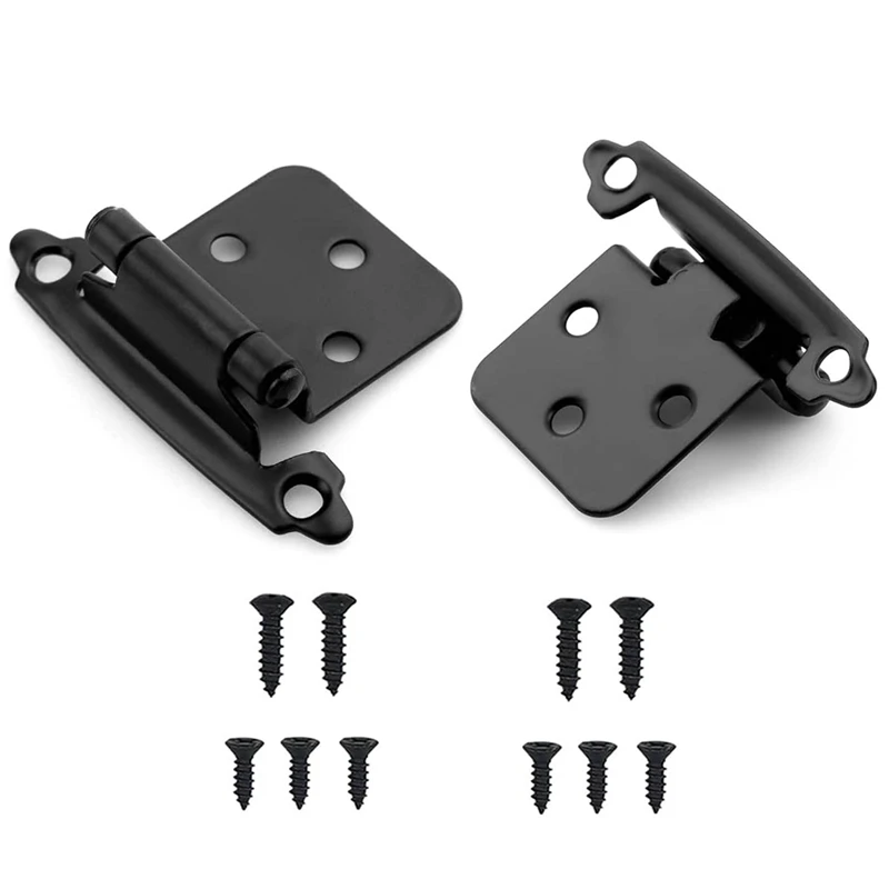 20Pcs Black Hinges Self Closing Hinges for Kitchen Furniture Doors, Door