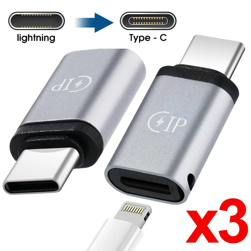 

1-3 шт. адаптер Lightning «Мама»-«папа» Type-C «папа», конвертер для IPhone 14 13 12pro, USB C-коннектор для освещения, адаптер для зарядки