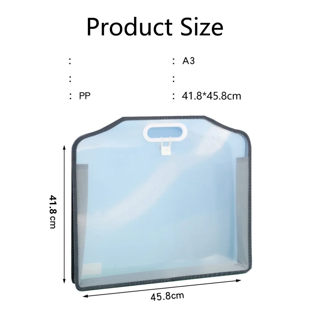 2pcs Thickened A3 Art Portfolio With Handles 3d Transparent File Bag Container Large-capacity Album Storage Pouch Dropship