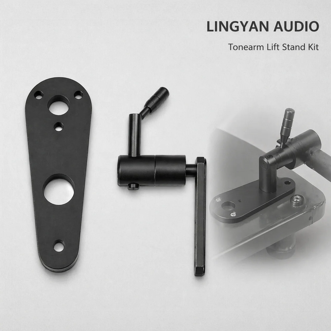 알루미늄 턴테이블 암 리프터, 내구성이 뛰어난 고정밀 부품, 10mm 및 12mm 암용 범용 토네이름 리프트 키트