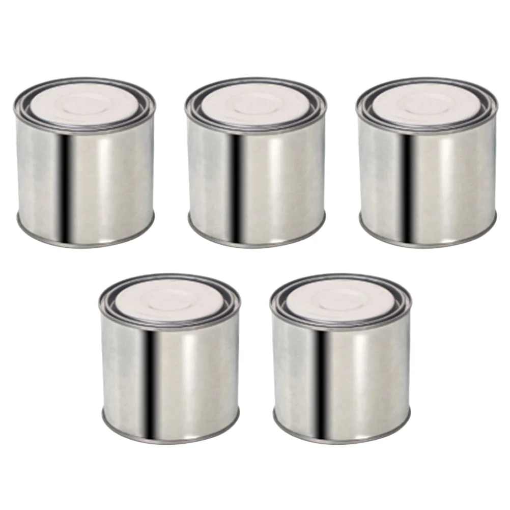 5 Pcs Sealed Jar Metal Paint Can Leftover Storage Containers Tinplate Power Steering Reservoir