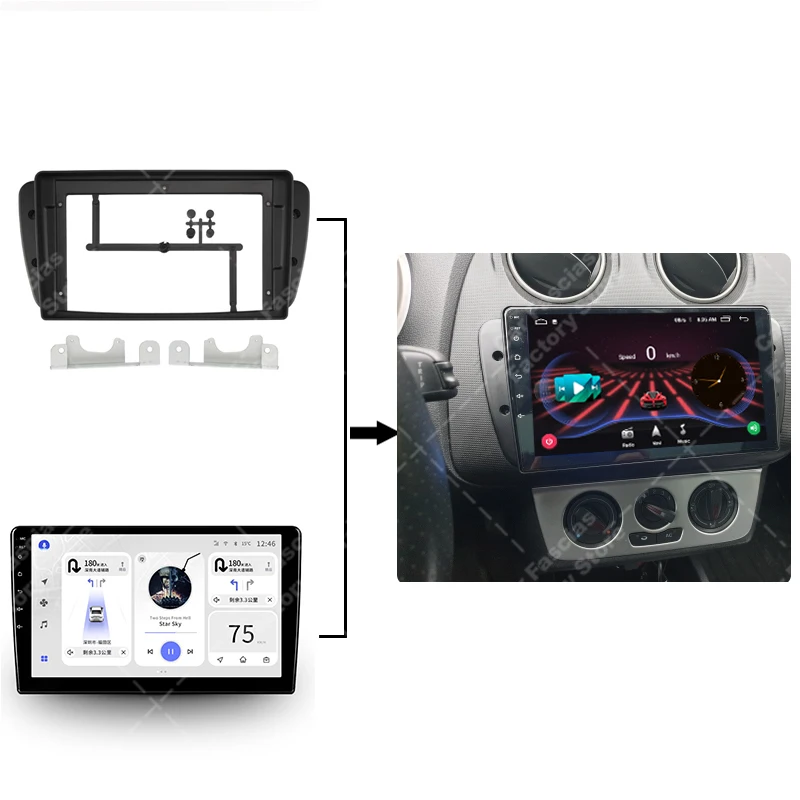 9inch Car radio Fascia Frame Adapter For Seat Ibiza 6j 2008-2015 Double din  Radio Fascia Frame Adapter CD Panel Dash Trim Bezel - AliExpress