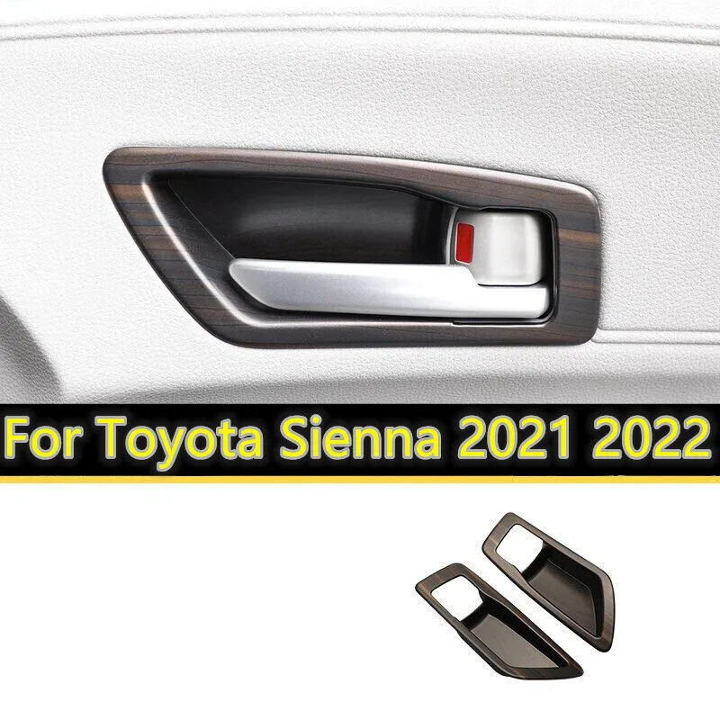

Wood Grain Interior Front Door Bowl Panel Cover Trim Car Decoration For Toyota Sienna 2021 2022
