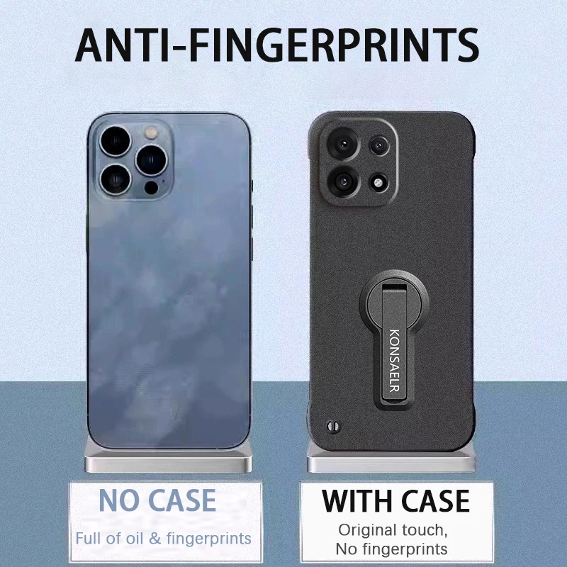 Borderless 360° Shockproof Bracket Cover Bumper Case