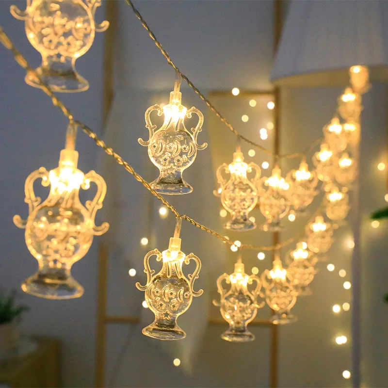 

Muslim Ramadan Fairy Holiday Garland Lamp Star Moon Castle Palace Eid Mubarak LED String Light for Home Room Wedding Decoration