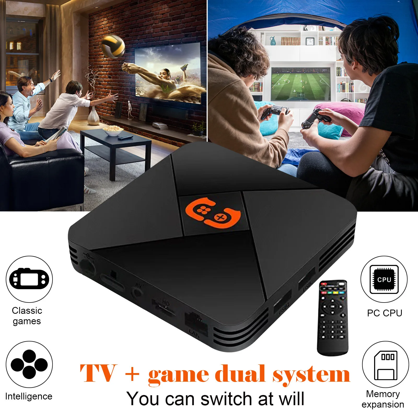 Game Box 5600 + giochi Retro TV Box G5 S905X WiFi 4K HD Super Console 30 + emulatore Console Video lettore di giochi per PS1/maglione/DC