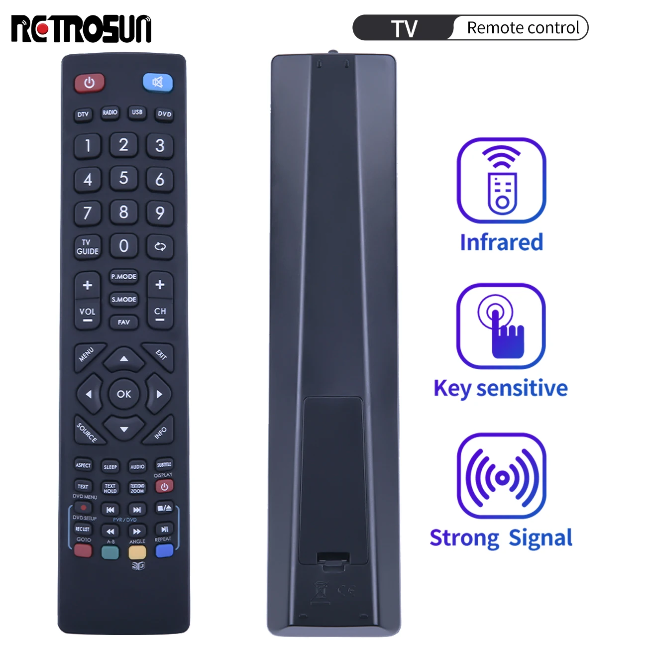 Nuovo Telecomando Blf/Rmc/0005 398Gr08Bebp00F Per Blaupunkt 3D Led Tv Compatibile Con Sharp / Alba / Bush / Technika / Ok / Jmb