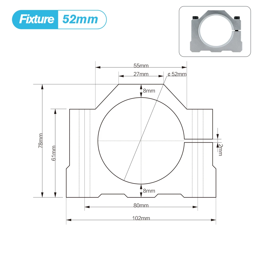 CNC 조각용 알루미늄 스핀들 클램프 모터 브래킷, 루터 직경 커넥터, 52mm, 56mm, 65mm, 80mm