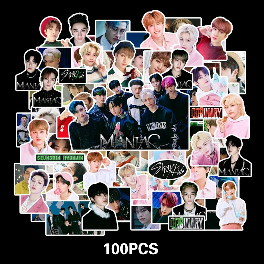 100pcs/set Kpop Stray Kids Stickers ODDINARY New Album Korean Fashion Cute Group Idol Cards Photo Prints Pictures Fans Gift 100pcs set kpop ive sticker postcard new album korean fashion cute group idol cards photo prints pictures fans gift